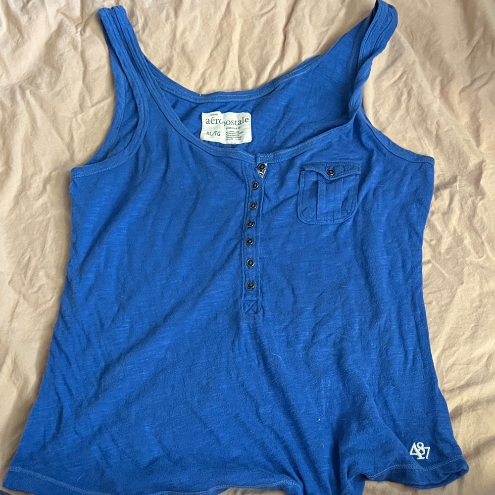 Aeropostale Women's Vibrant Blue Tank Top XL